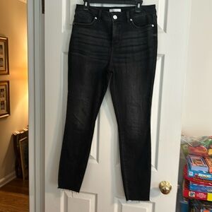 Lauren Conrad raw edge black wash jeans